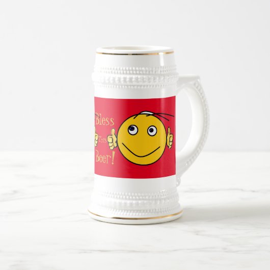 Red White Bless dit bier - Beer-Buddy Gift Bierpul (Voorkant rechts)