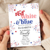 Red White & Blue 21st Birthday Kaart