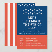 Red White Blue, 4 juli, Eenvoudig Klassiek Kaart (Voorkant / Achterkant)