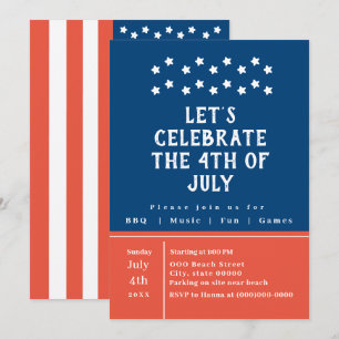 Red White Blue, 4 juli, Eenvoudig Klassiek Kaart