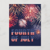 Red White Blue, 4 juli Fireworks Night Feestdagenkaart (Voorkant)