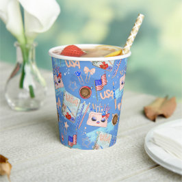 RED WHITE BLUE 4TH VAN JULY ITEMS PAPIEREN BEKERS