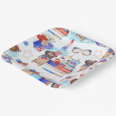 RED WHITE BLUE 4TH VAN JULY ITEMS PAPIEREN BORDJE (Gebogen)