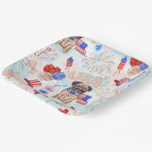RED WHITE BLUE 4TH VAN JULY ITEMS PAPIEREN BORDJE (Gebogen)
