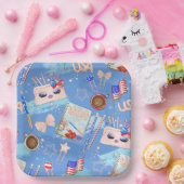 RED WHITE BLUE 4TH VAN JULY ITEMS PAPIEREN BORDJE (Feest)