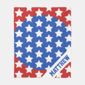 Red White Blue aangepaste naam met patriottische s Fleece Deken (Voorkant)