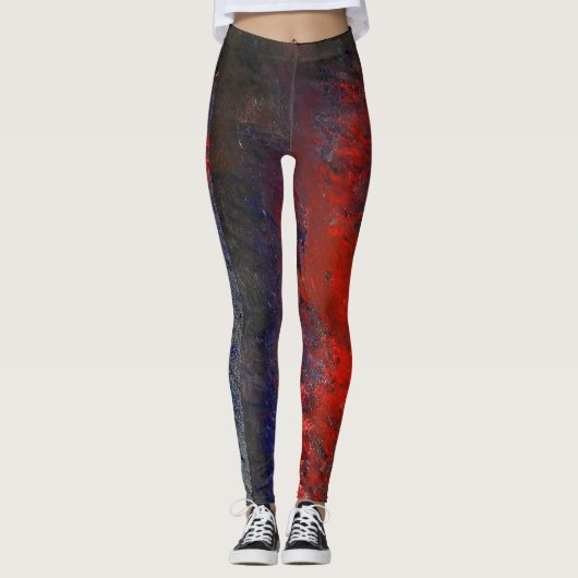 Red White Blue Abstract alle Leggings (Voorkant)