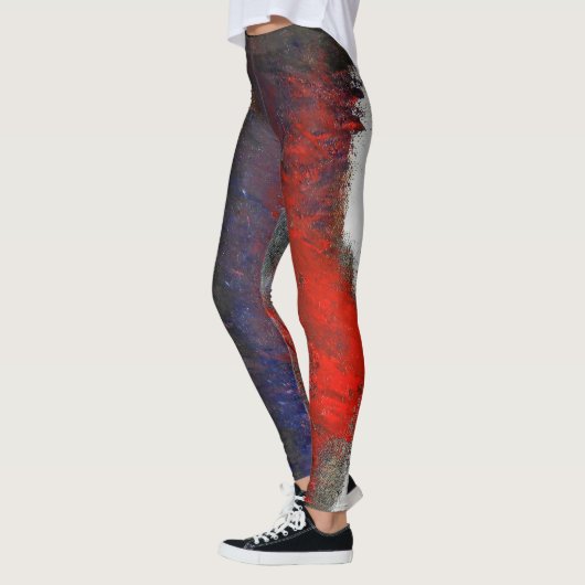 Red White Blue Abstract alle Leggings (Links)