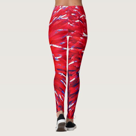 Red White Blue Abstract, persoonlijke naam Leggings (Achterkant)