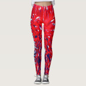 Red White Blue Abstract, persoonlijke naam Leggings (Voorkant)