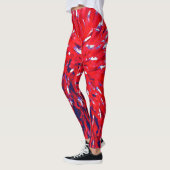 Red White Blue Abstract, persoonlijke naam Leggings (Links)