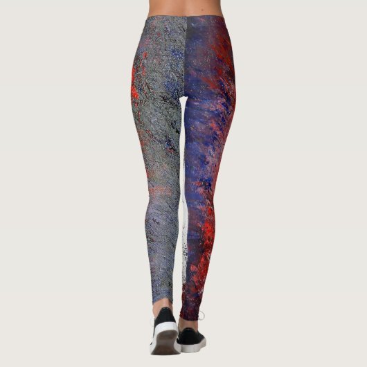 Red White Blue Abstracte Leggings (Achterkant)