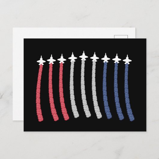 Red White Blue Air Force Flyover 4 juli Briefkaart (Voorkant / Achterkant)