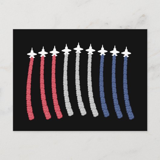 Red White Blue Air Force Flyover 4 juli Briefkaart (Voorkant)