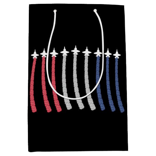 Red White Blue Air Force Flyover Patriottic Medium Cadeauzakje (Voorkant)