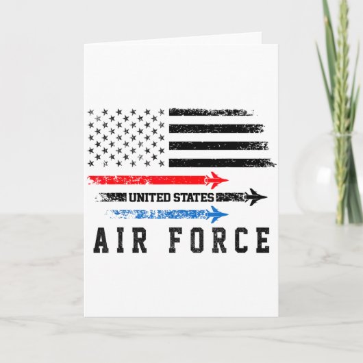 Red White Blue Air Force Flyover Proud American In Kaart (Voorkant)