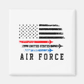Red White Blue Air Force Flyover Proud American In Magneet (Voorkant)