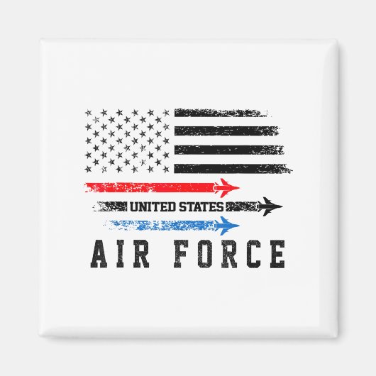 Red White Blue Air Force Flyover Proud American In Magneet (Voorkant)
