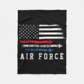 Red White Blue Air Force Flyover Prouted American  Fleece Deken (Voorkant)
