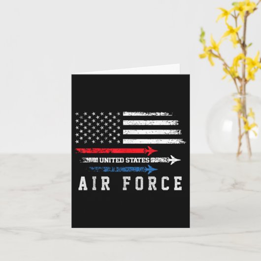 Red White Blue Air Force Flyover Prouted American  Kaart (Gele Bloem)