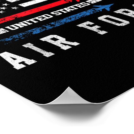 Red White Blue Air Force Flyover Prouted American  Poster (Hoek)