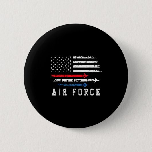 Red White Blue Air Force Flyover Prouted American Ronde Button 5,7 Cm (Voorkant)