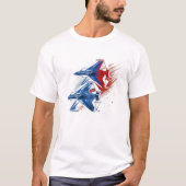Red White Blue Air Force Flyover USA, 4 juli T-shirt (Voorkant)