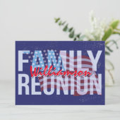 Red White Blue American Flag Family Reunion Kaart (Staand voorkant)