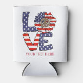 Red White Blue American Flag Love Peace Hippie Blikjeskoeler (Voorkant)