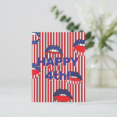 Red White Blue American Flag Mouth Briefkaart (Staand voorkant)