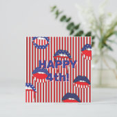 Red White Blue American Flag Mouth Kaart (Staand voorkant)