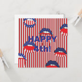 Red White Blue American Flag Mouth Kaart (Voorkant / Achterkant in situ)