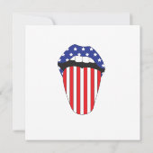 Red White Blue American Flag Mouth Kaart (Achterkant)