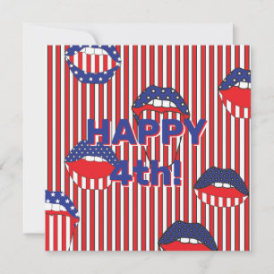 Red White Blue American Flag Mouth Kaart