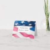 Red White Blue American Flag Patriotic Wedding Bedankkaart (Voorkant)
