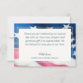 Red White Blue American Flag Patriotic Wedding Bedankkaart (Achterkant)