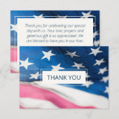 Red White Blue American Flag Patriotic Wedding Bedankkaart (Voorkant / Achterkant)