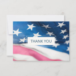 Red White Blue American Flag Patriotic Wedding Bedankkaart