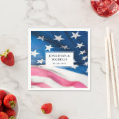 Red White Blue American Flag Patriotic Wedding Servet (Insitu)