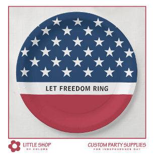 Red White Blue American Flag Stars Stripes Papieren Bordje