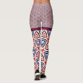 Red White Blue American Patriotic Modern Pattern Leggings (Achterkant)