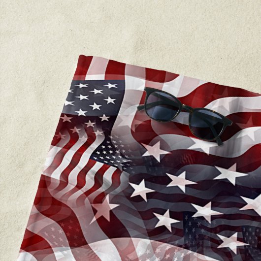 Red White Blue American Stripes-vlag Strandlaken (In situ)