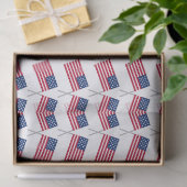 Red White Blue American USA Vlaggen op 4 juli Tissuepapier (Geschenk)