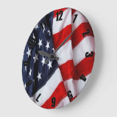 Red White Blue American vlag Gepersonaliseerd Foto Grote Klok (Hoek)
