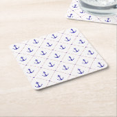Red White Blue Anchors Away Boating Kartonnen Onderzetters (Schuin)