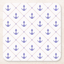 Red White Blue Anchors Away Boating Kartonnen Onderzetters