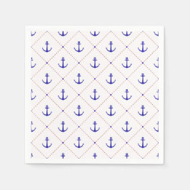  Red White Blue Anchors Away Boating Servet