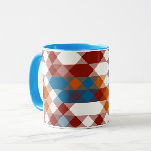 red white blue and orange geometric mok (Voorkant links)