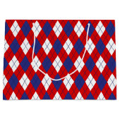 Red White Blue Argyle 1-GIFT BAG L Large Cadeautasje (Voorkant)