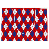 Red White Blue Argyle 1-GIFT BAG L Large Cadeautasje (Achterkant)